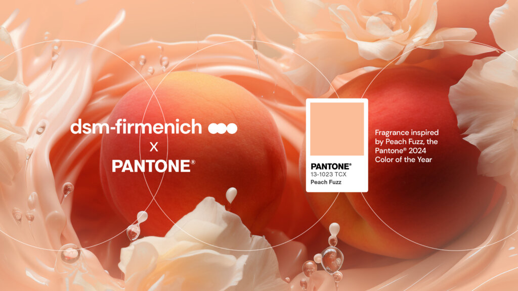 Pantone x dsm-firmenich color of the year fragrance Peach Fuzz